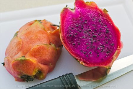 Cut Red Dragon Fruit