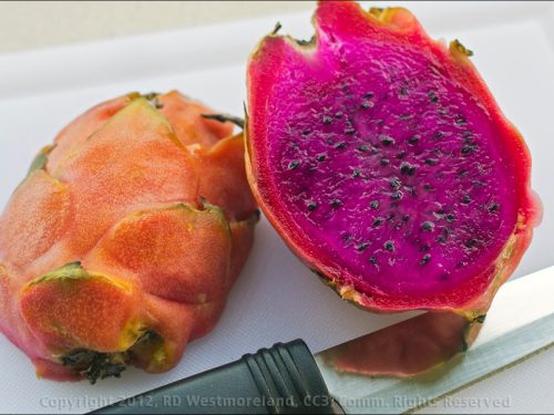 Cut Red Dragon Fruit