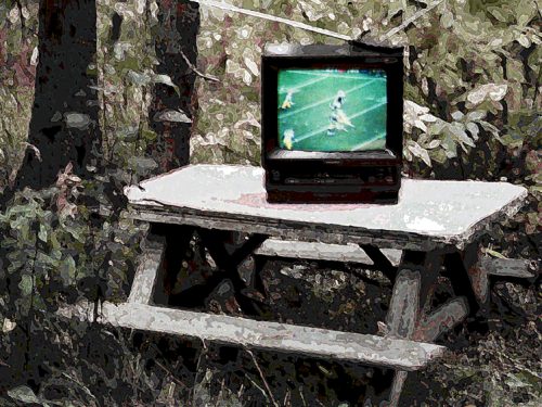 TV on Picnic Table